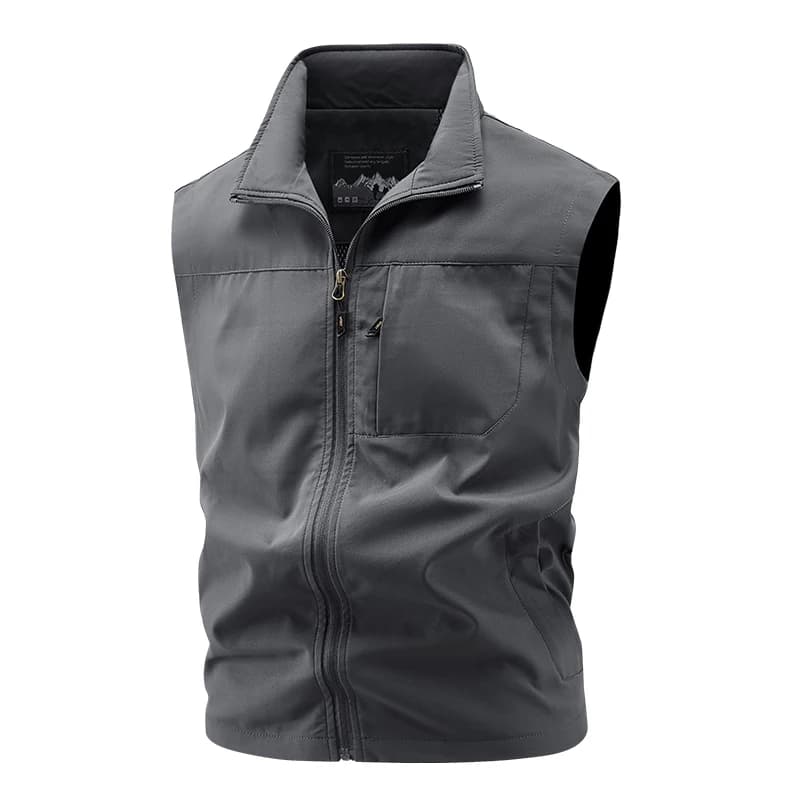 Veste de pêche sans manches respirante pour homme avec poches cargo et coupe sport