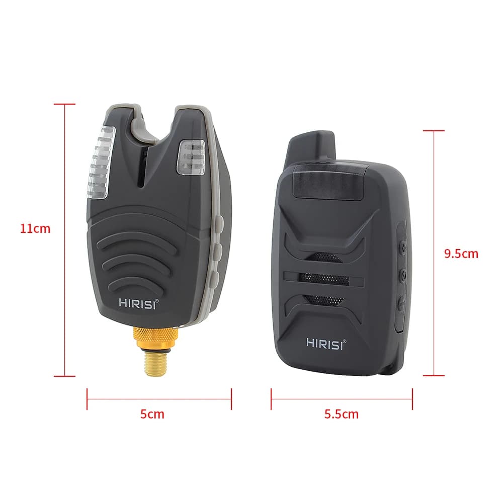 Set d'Alarmes de Pêche Carpe Sans Fil 1+4 avec Avertissement Sonore et Lumineux LED B1230