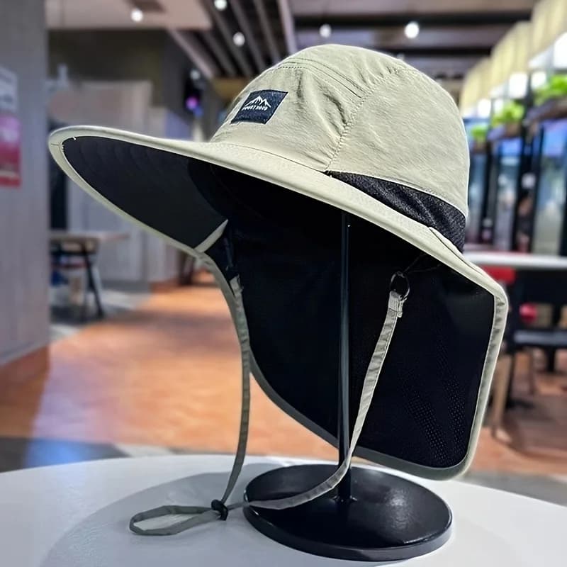 Chapeau de pêche noir en fibre de carbone léger et durable pour randonnée et camping