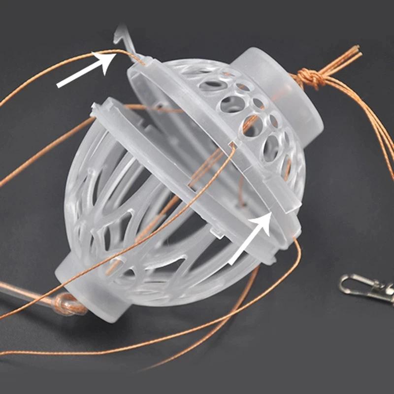 Cage amorce explosion pour carpe avec hameçons acier carbone et appâts sphériques
