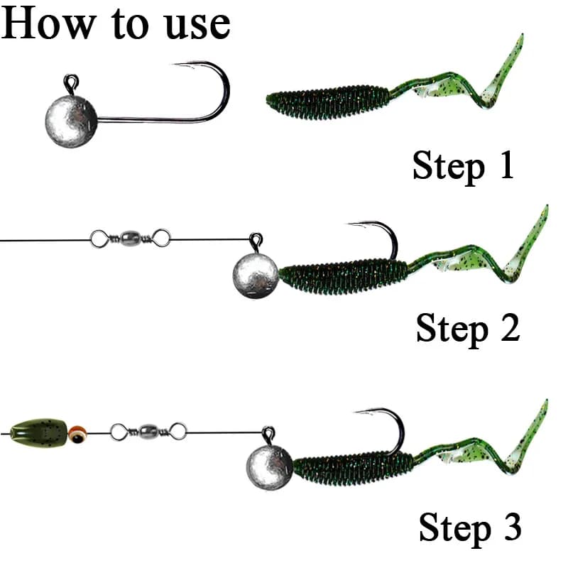 Têtes plombées jig head 10 pièces poids variés 1g à 10g pour leurres souples fishing