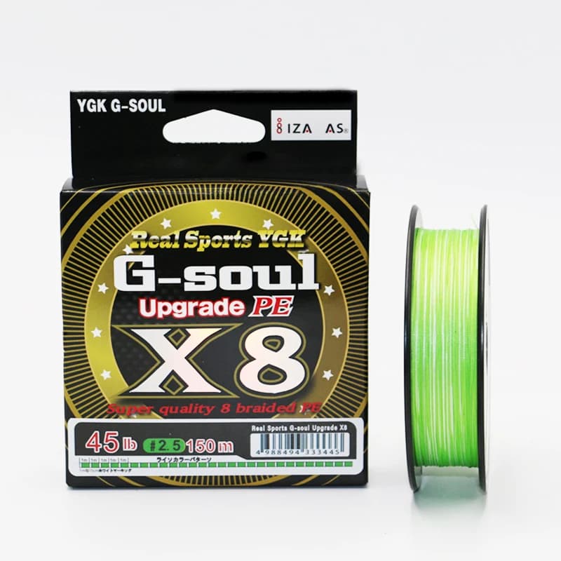 YGKPE G-SOUL X8 Fil de pêche super résistant 8 brins, multifilament PE 150M 200M fabriqué au Japon