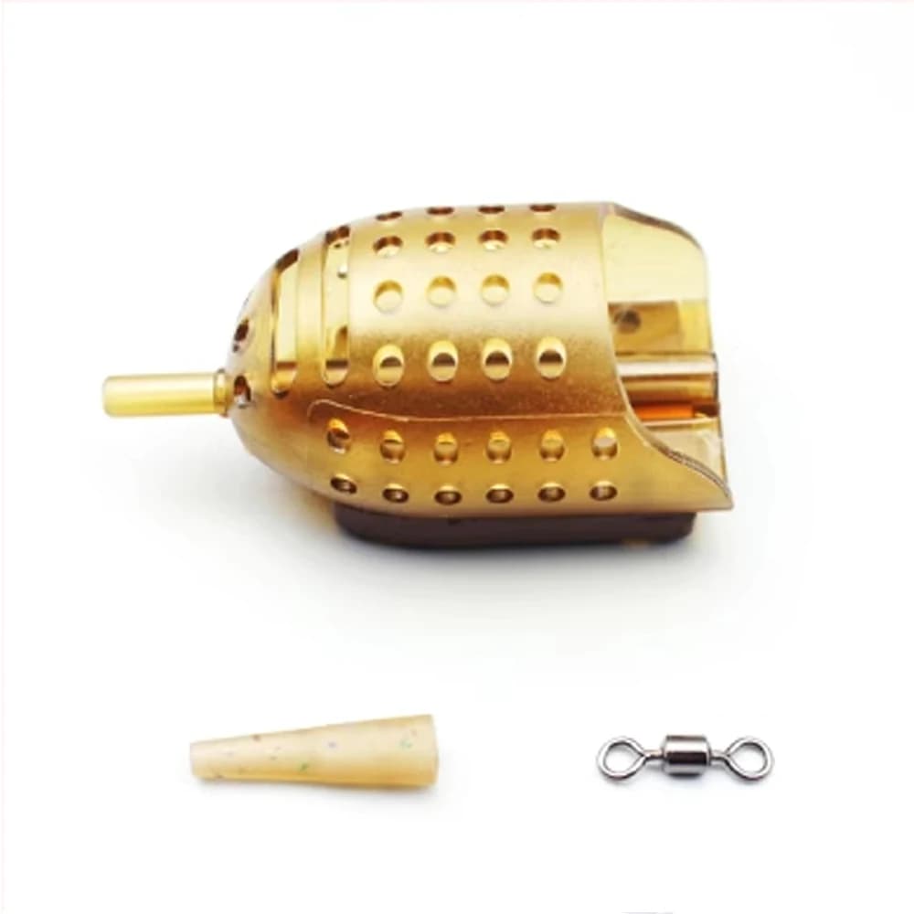 Cage amorce plombée NGB 40g-100g avec montages à cheveu intégrés pour pêche carp au feeder