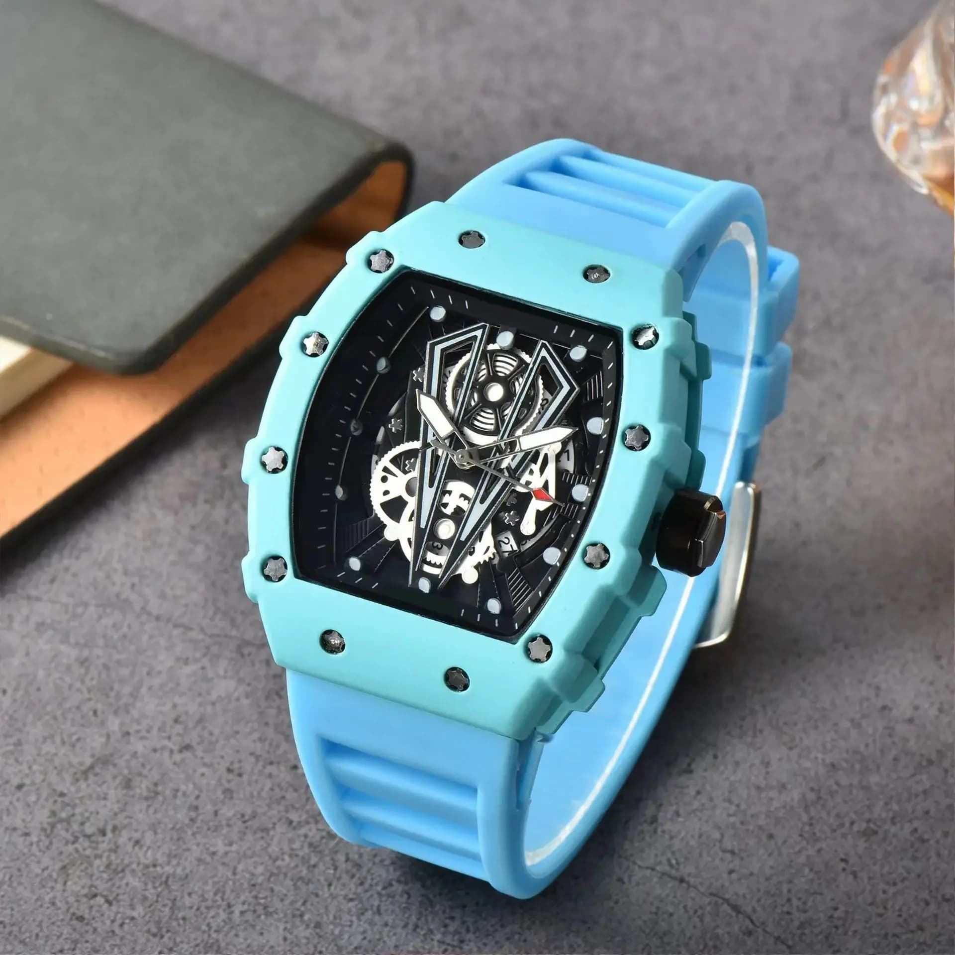 Montre homme fantôme squelette luxe quartz - Cadran transparent skull étanche tendance horlogerie masculine
