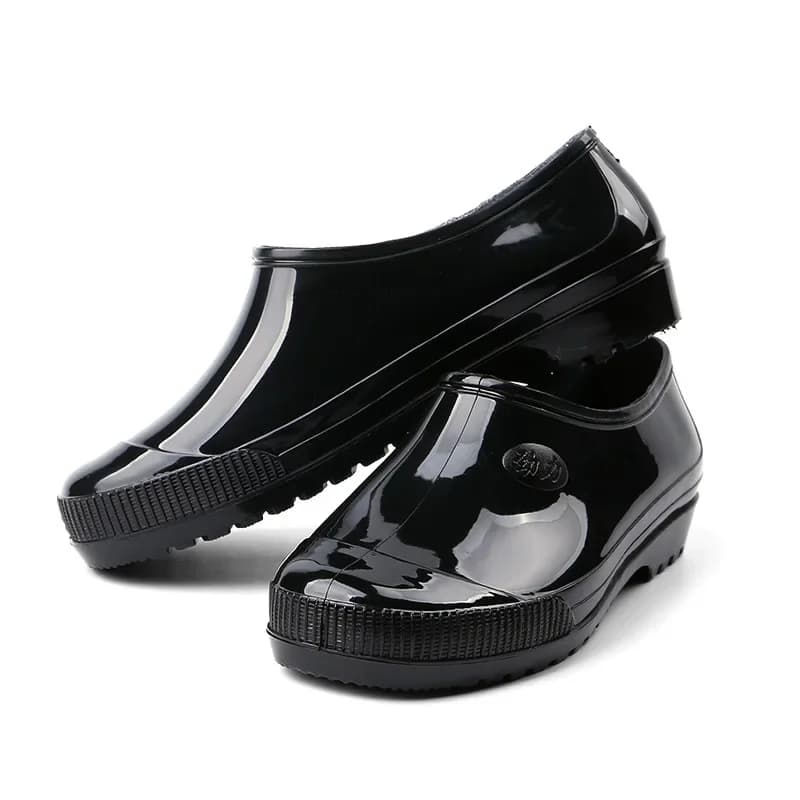 Bottes de pluie été hommes adolescents anti-dérapantes résistantes plastique basse tige