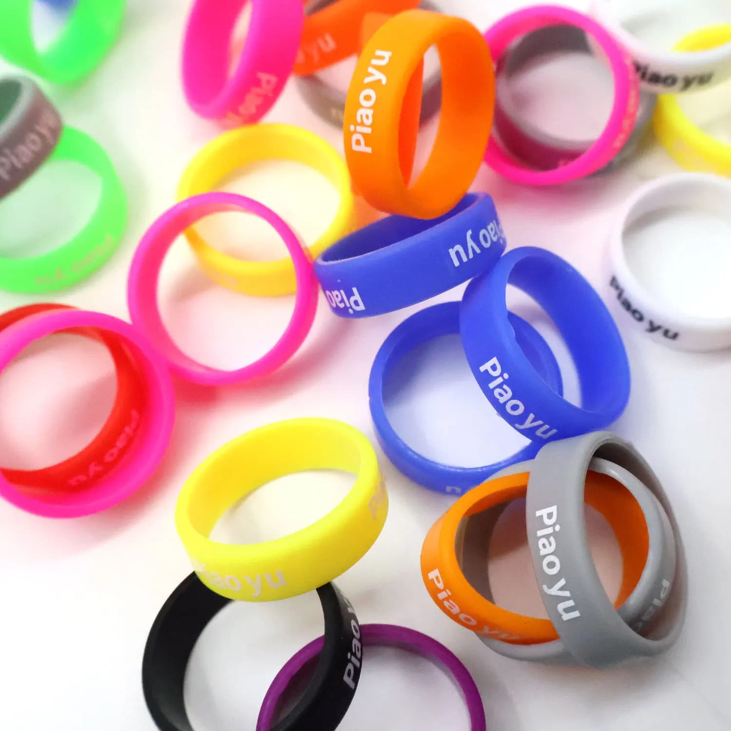 20 anneaux silicone anti-dérapage pour canne à pêche et lance-pierre - Lot de 20 pièces en