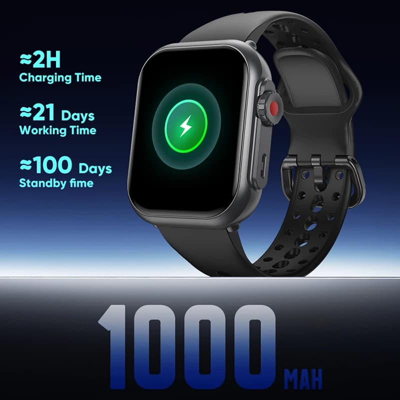 Smart Watch 2026 1000 mAh - Montre Connectée AMOLED GPS IP68 Étanche Appels Bluetooth Homme Femme
