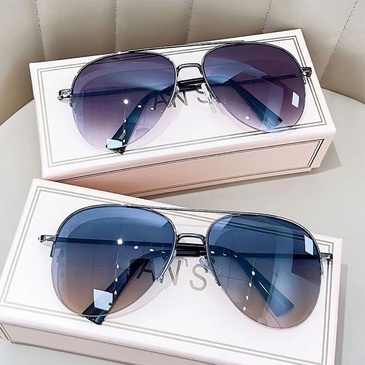 Lunettes de soleil aviateur tendance pour grands visages hommes - Conduite moto pêche style personnalité