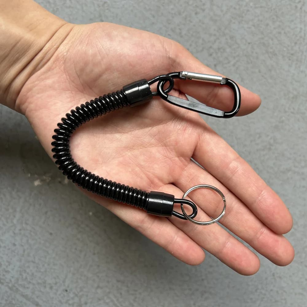 Lanyard de pêche anti-perte élastique et rétractable pour téléphone et clés, idéal camping et randonnée