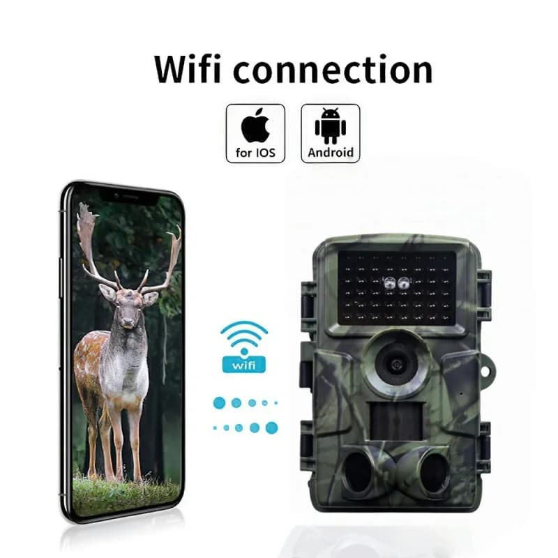 PR4000W caméra trail WiFi 60MP 4K infrarouge vision nocturne étanche piège photo chasse extérieure