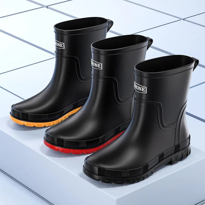 Bottes de pluie camouflage mi-mollet homme printemps automne pêche chasse montagne antidérapantes