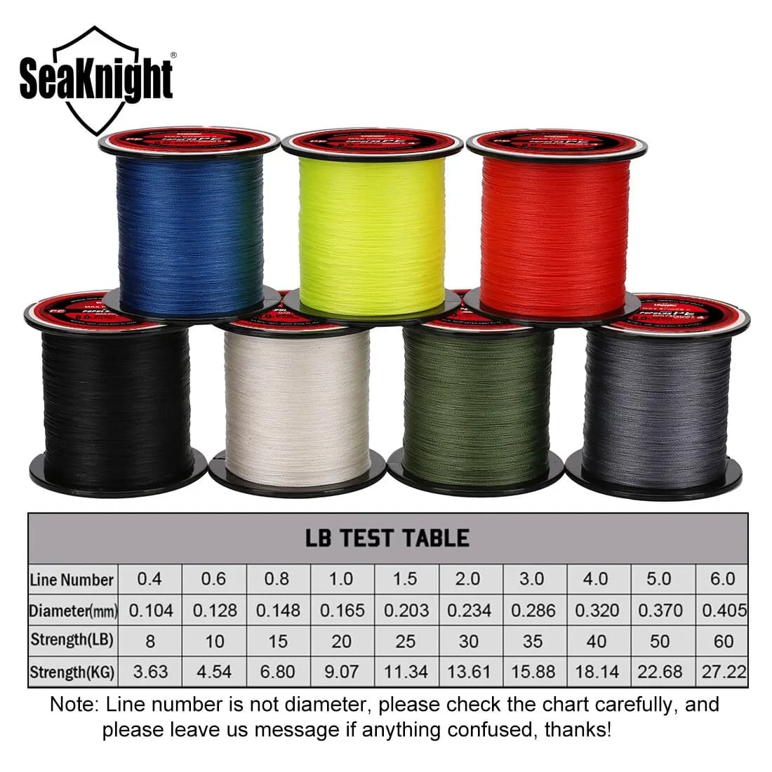 Ligne pêche SeaKnight TriPoseidon 4 brins multifilament 300M PE carpe 15-30LB tressée lisse