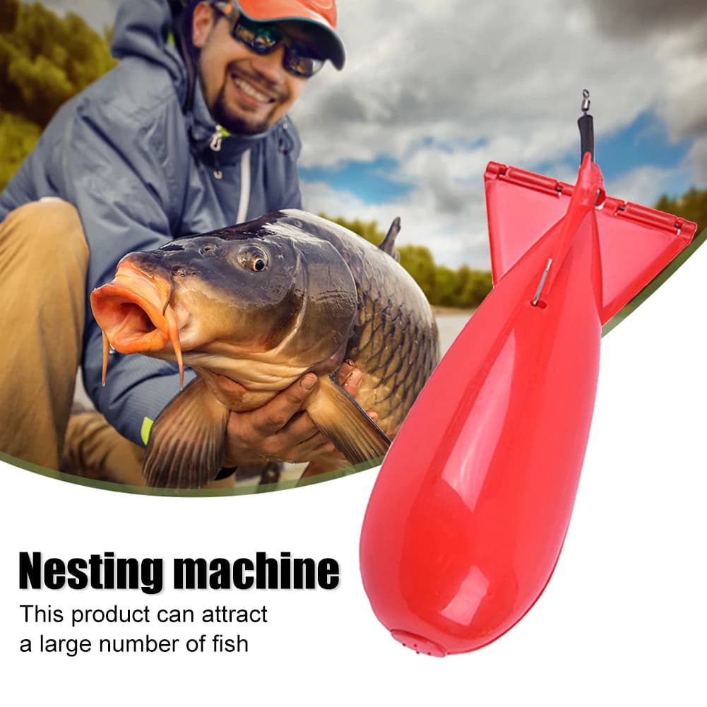 Feeder fusée pour pêche à la carpe - 10.5/14.5/17.5cm avec flotteur et porte-appâts