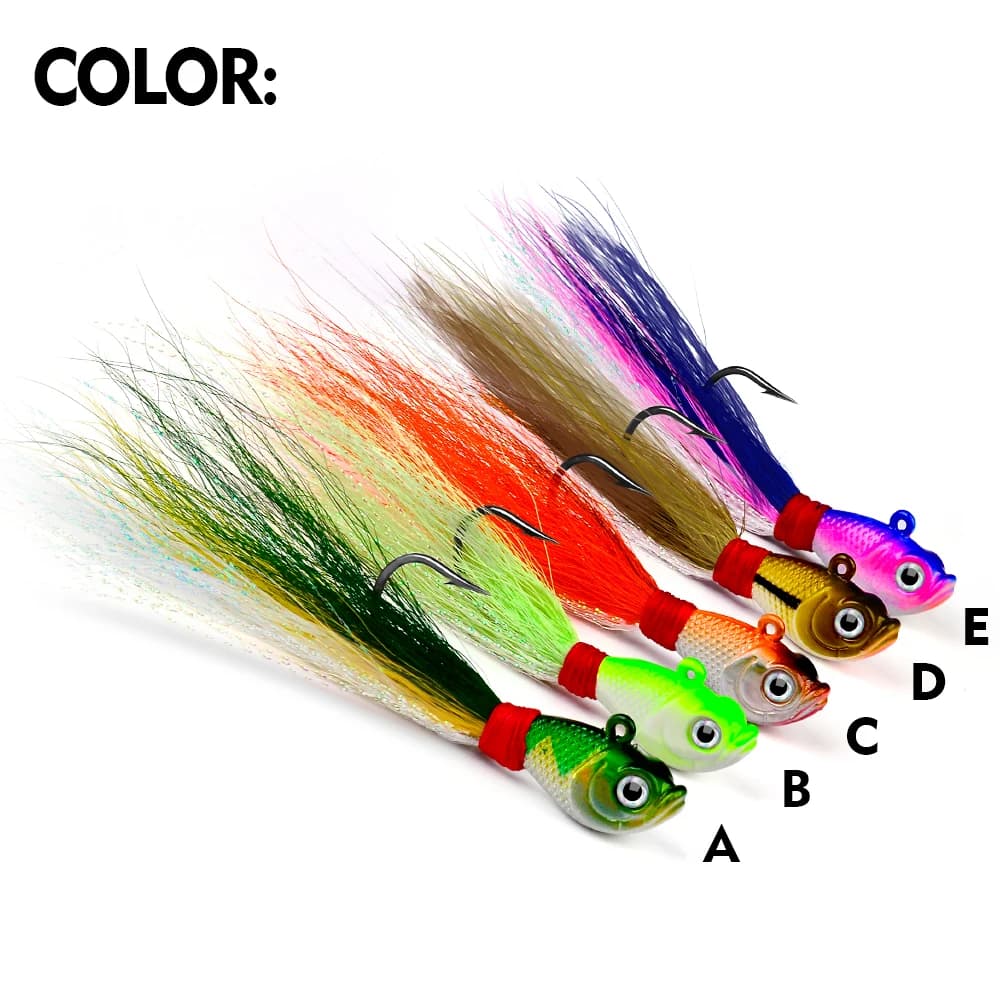 Leurre métal hard bait avec plumes PROBEORS 1 pièce - 5 couleurs 7g à 56g pour leurres souples