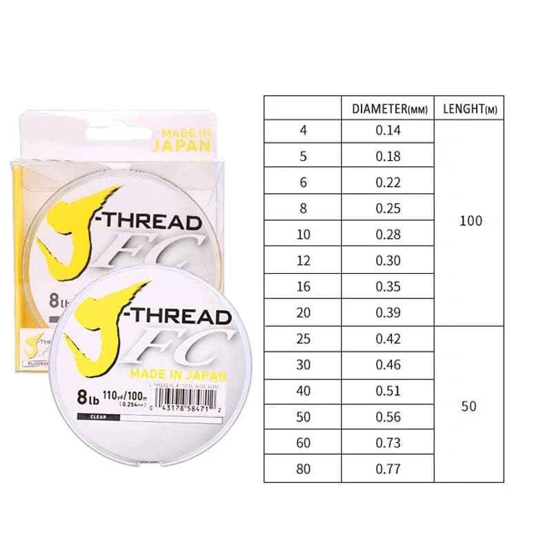 Ligne de pêche fluorocarbone Daiwa J 100% coulante pour mer eau salée leader 100m made in Japan