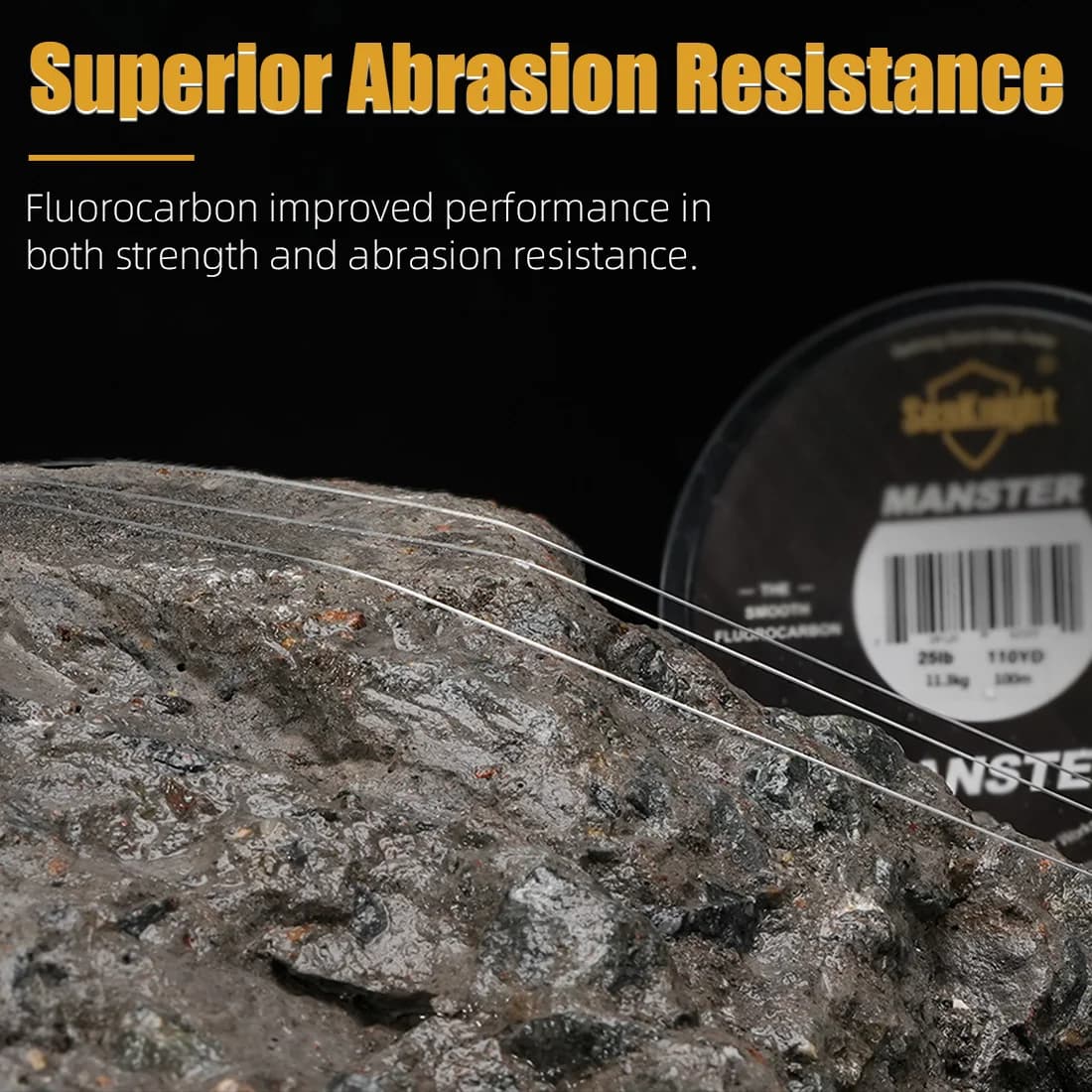 Ligne de pêche fluorocarbone 100% MANSTER T2 SeaKnight, 100M pour pêche en mer, 3-35LB, fil carbone coulant