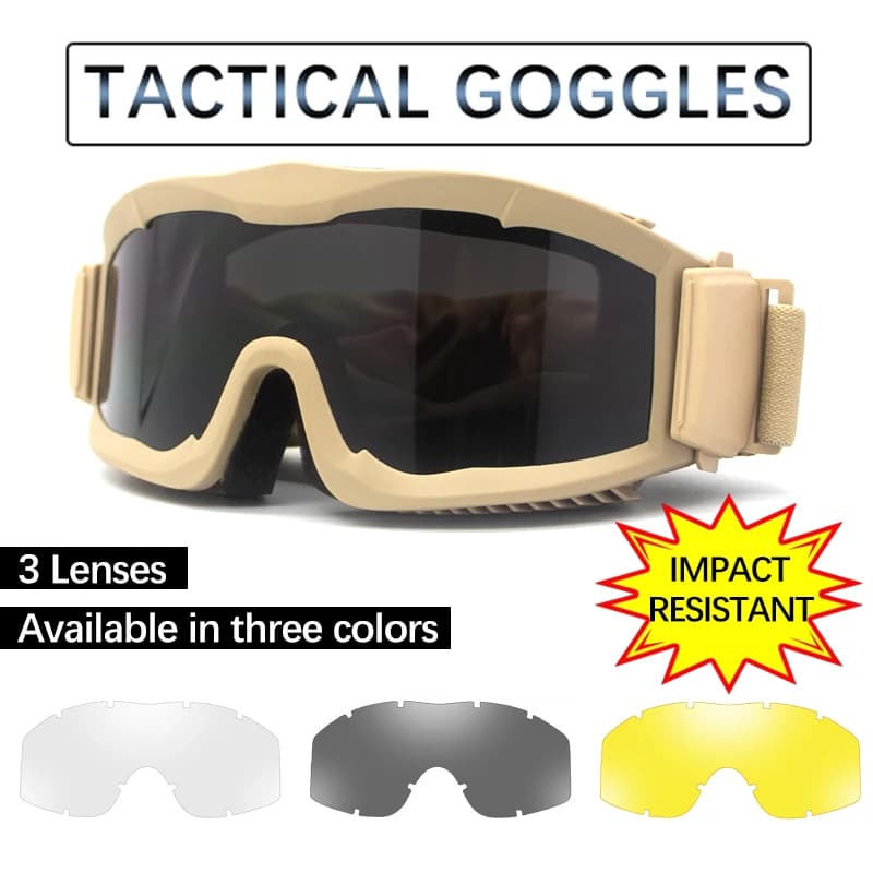 Lunettes tactiques 2024 anti-explosion 3mm pour chasse paintball pêche - protection maximale