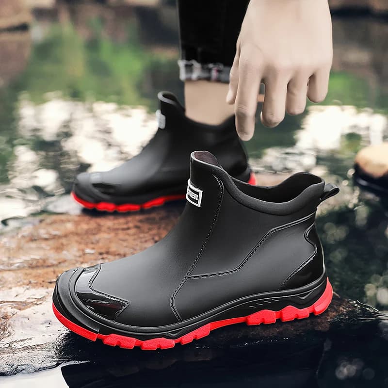 Bottes de pluie courtes anti-dérapantes 2026 - Bottes de cuisine imperméables pour hommes