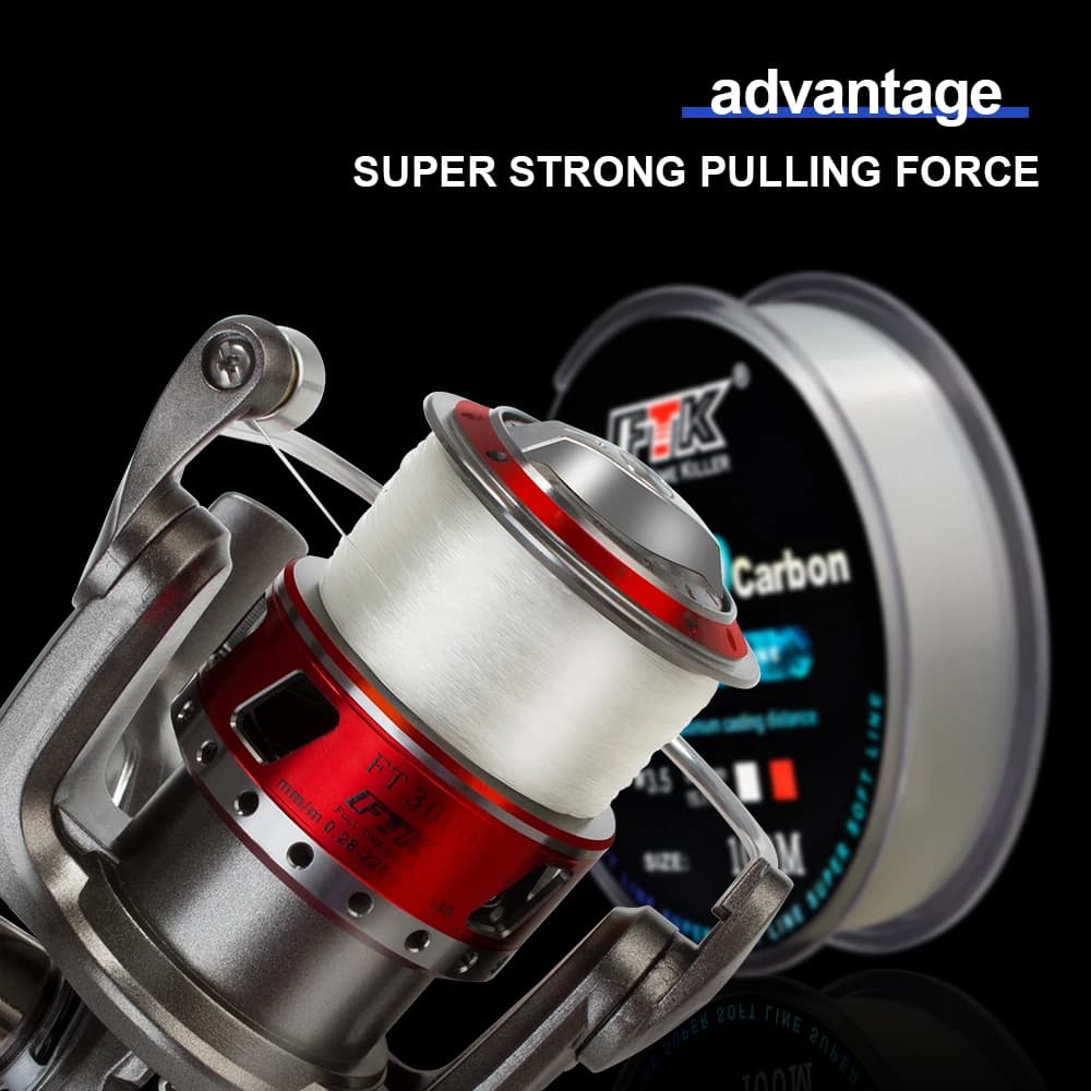Ligne fluorocarbone FTK 100m 4.13-34.32LB rose super souple pour pêche à la mouche et leurres 0.14mm-0.5mm