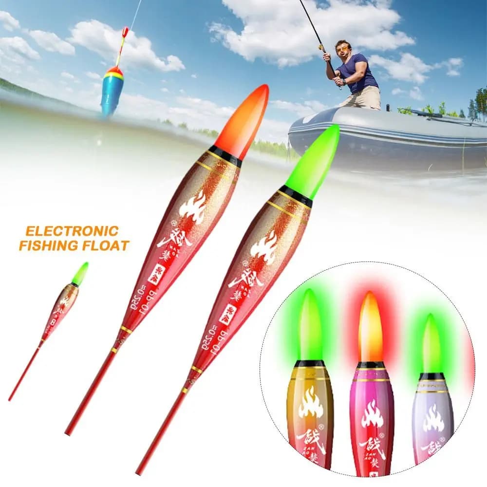 Flotteur indicateur électronique vert pour pêche rocheuse - tube coulissant avec système de détection de touche
