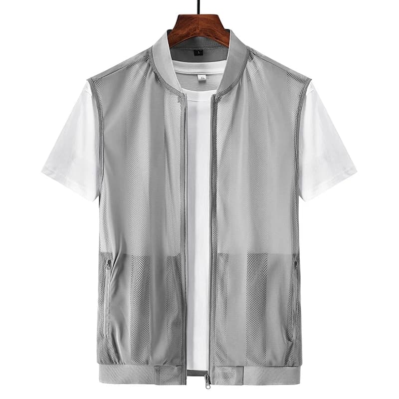 Veste d'été homme en mesh respirant pour la pêche et les loisirs en plein air