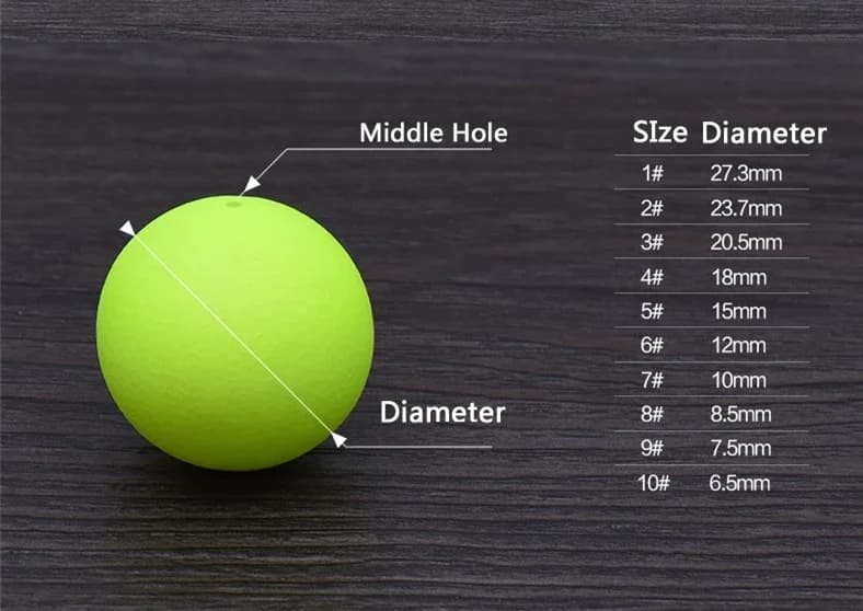 100 flotteurs boules polystyrène EPS 6.5mm-27mm - flotteurs pêche extérieur flottabilité réglable
