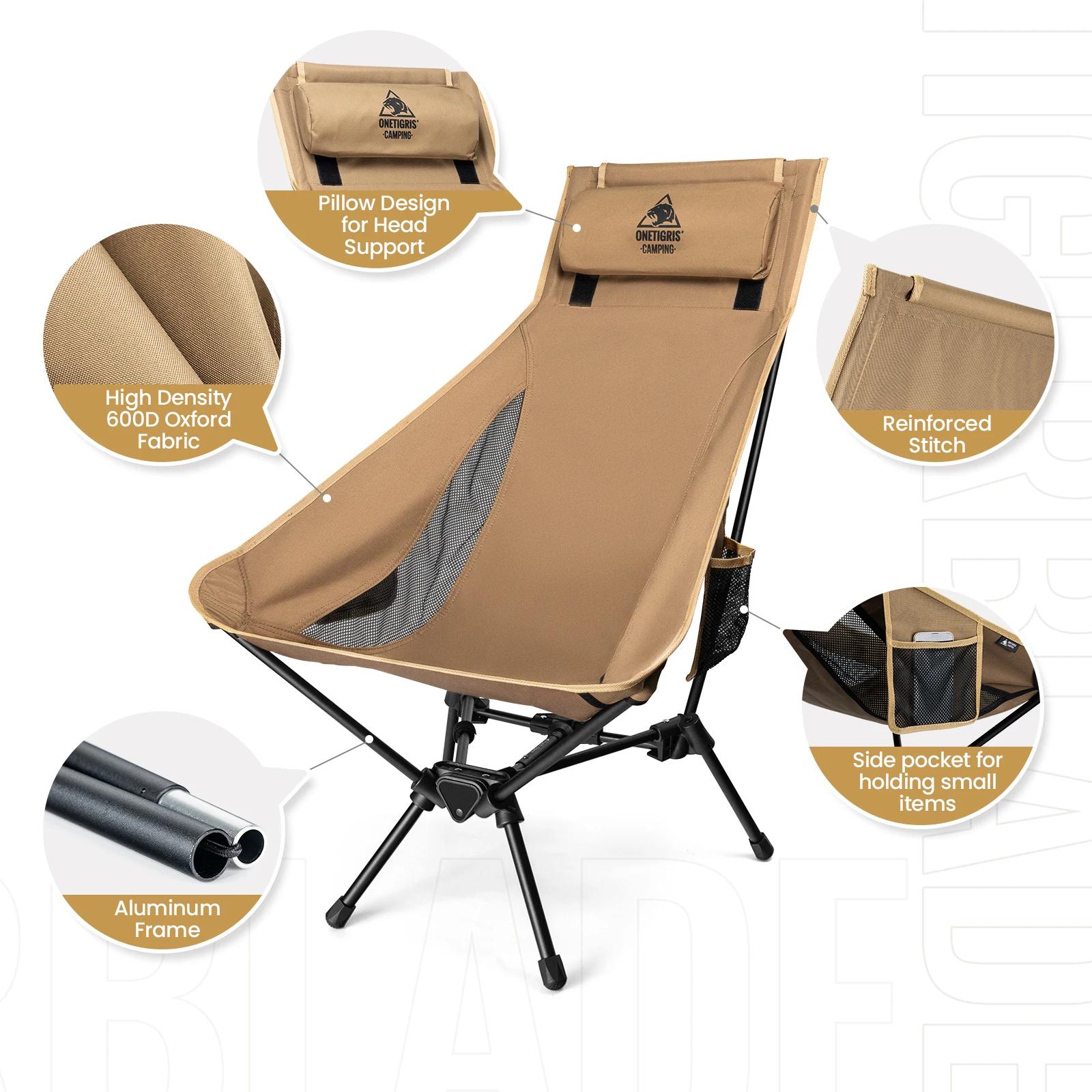 Chaise OneTigris Tigerblade pour pêche - Siège pliable robuste pêche trekking activités extérieures confortable