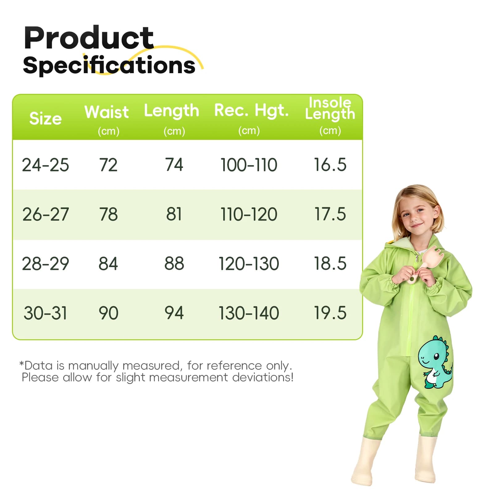 Pantalon pataugeur enfant vert - PVC épais motifs mignons pour plage et activités extérieures