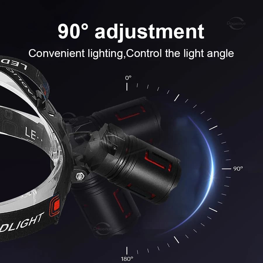 Lampe frontale pêche 350000 lux ultra puissante 4000m portée rechargeable 18650 pour pêche gros carnassiers