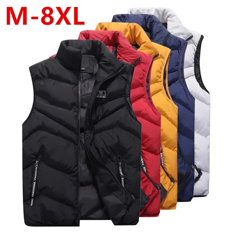 Gilet homme grande taille 8XL 7XL hiver - Veste sans manches épaisse en coton pour hommes forte corpulence