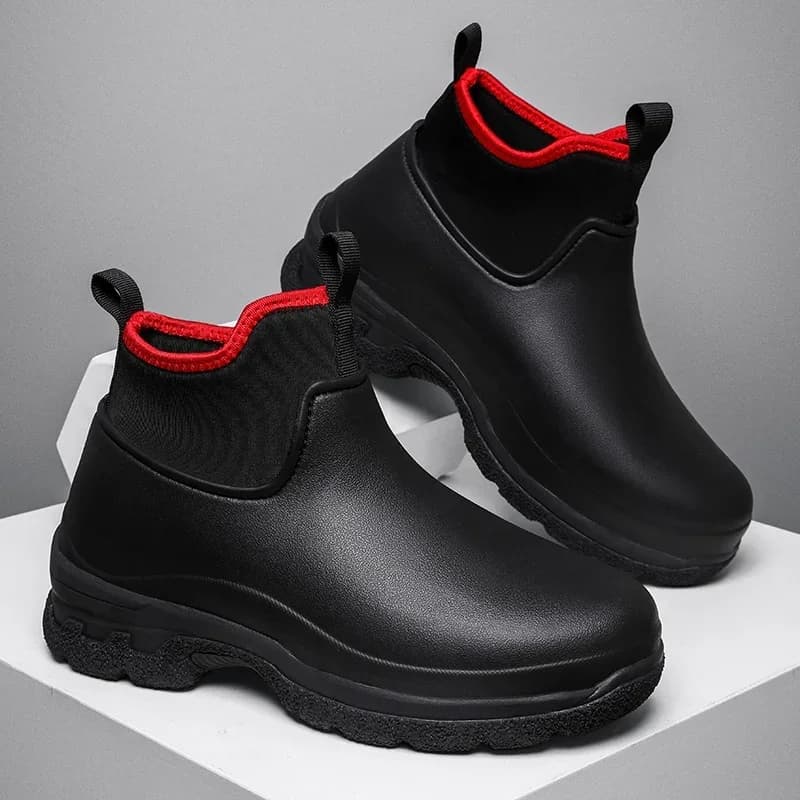 Chaussures de pluie homme semelle épaisse chef cuisine sport randonnée imperméables anti-dérapage résistantes