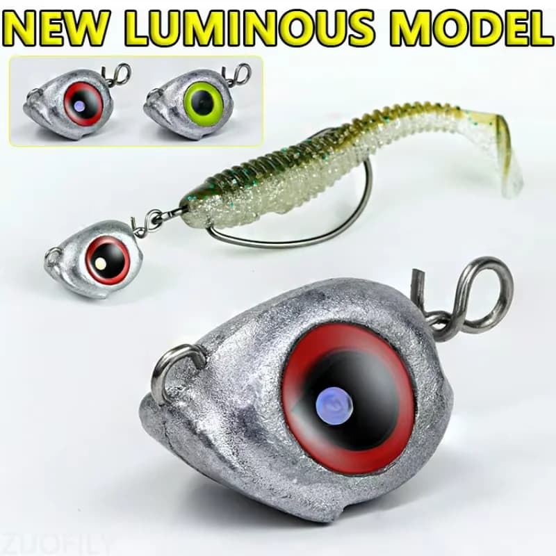 10 plombs luminescents drop shot - Poids phosphorescents anti-accrochage pour pêche du bass