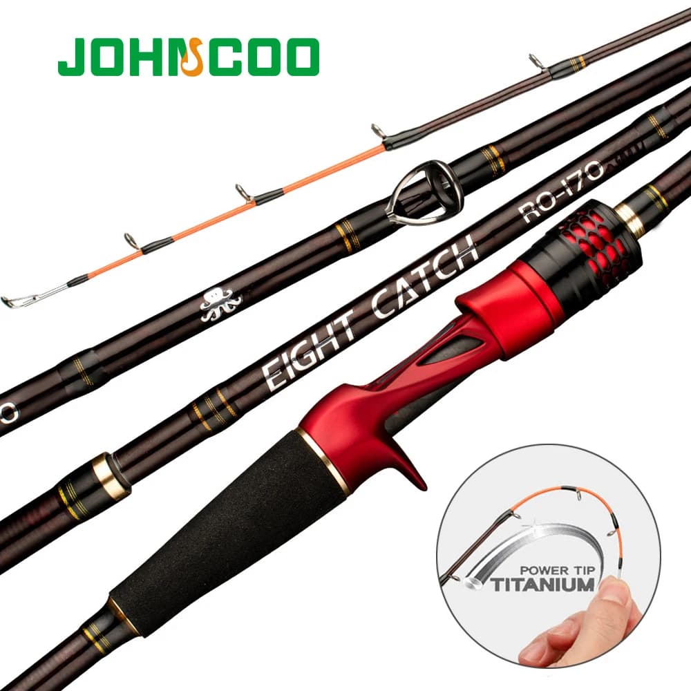 Canne Octopus Jigging 1.7m Carbone H Power avec scion titane pour pêche en bateau haute qualité