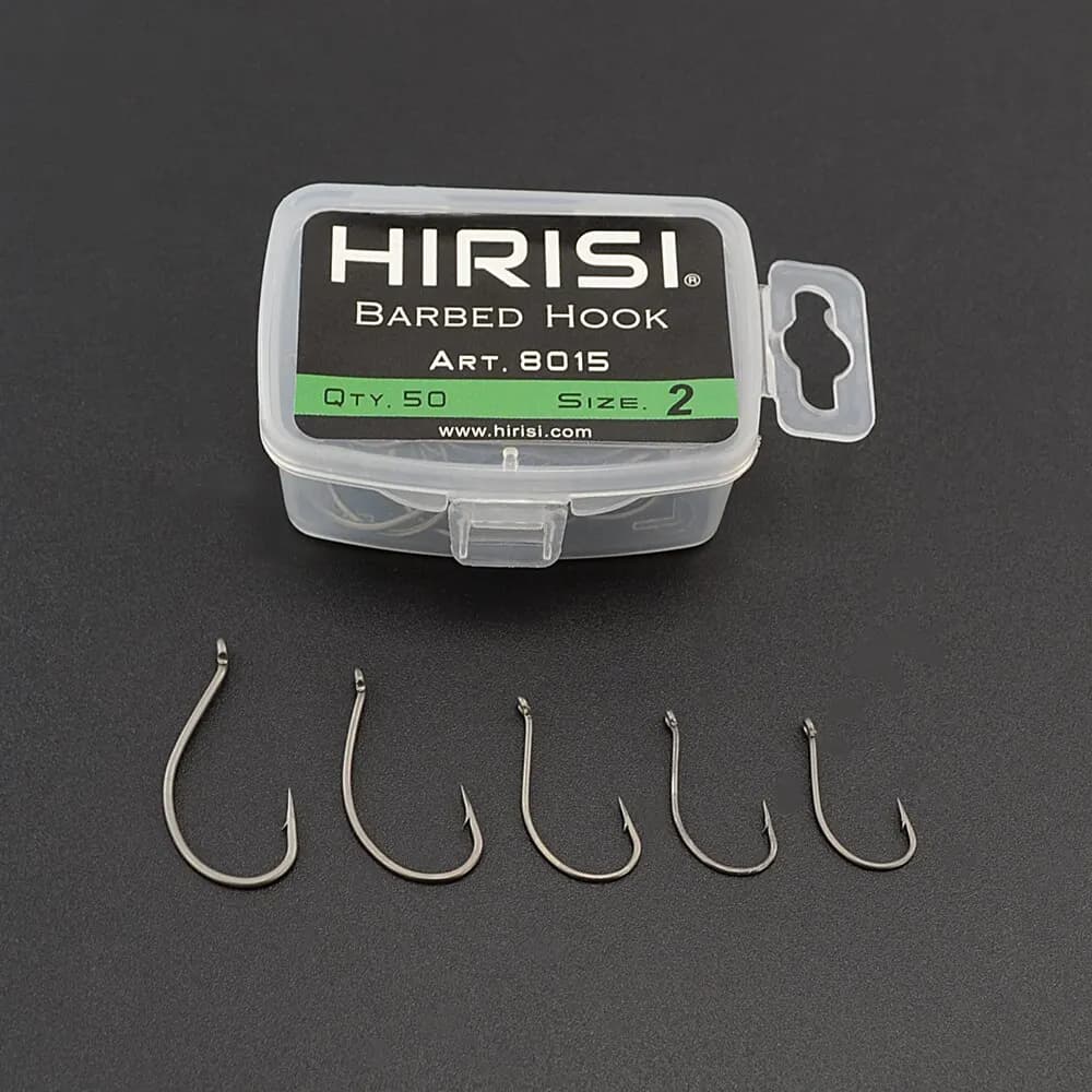 Hameçons carpe acier carbone 50 pièces Hirisi avec barbelures et revêtement résistant pour pêche durable