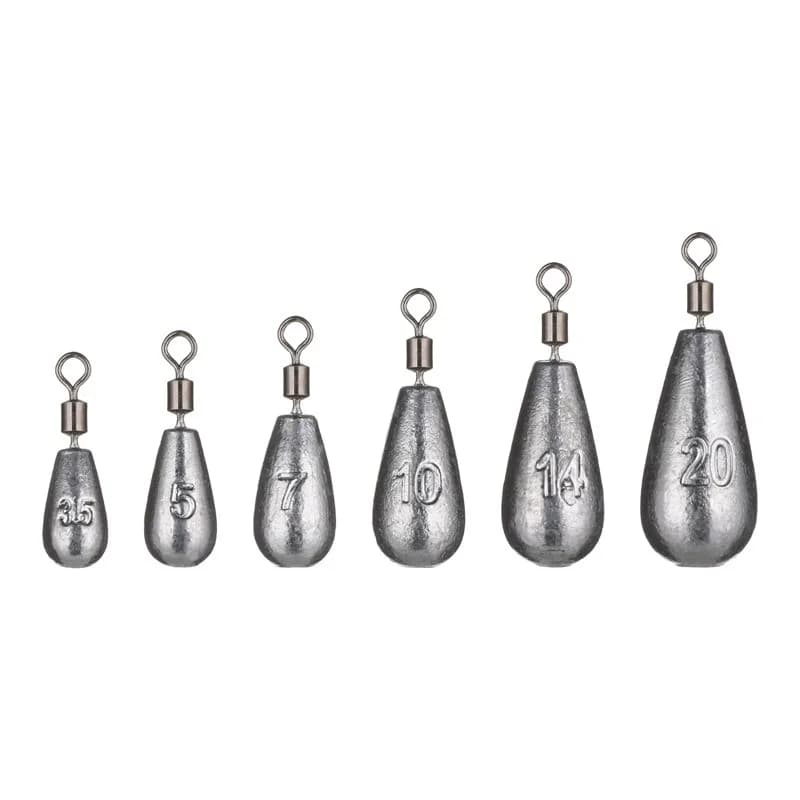 Lot de 5 plombs goutte d'eau pour la pêche de la carpe, 3.5g 5g 7g 10g