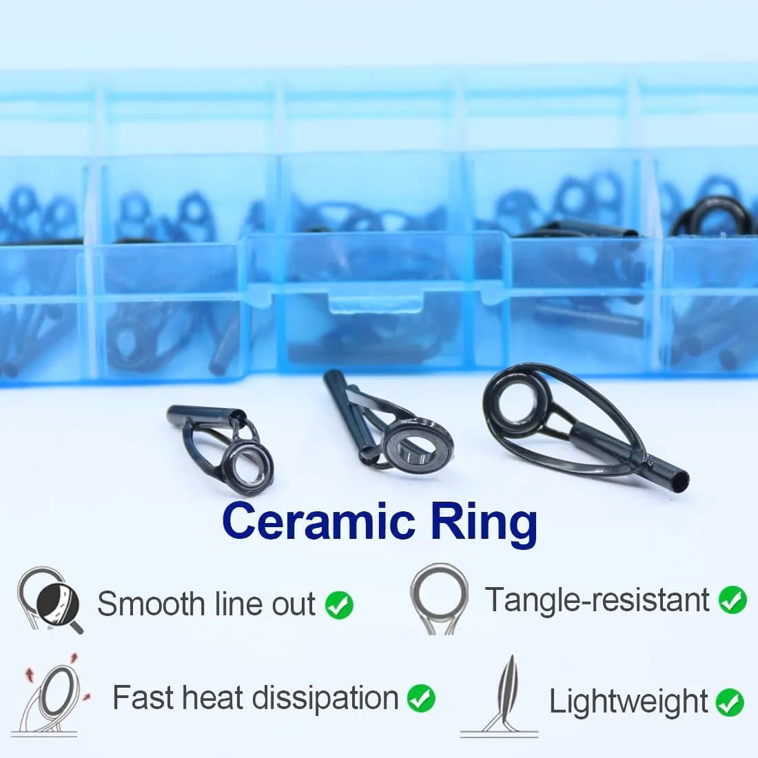 Kit réparation anneaux canne à pêche 5-50 pièces - Guides céramique acier inox pour montage et réparation