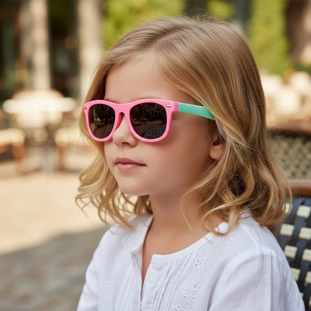 Lunettes de soleil polarisées enfants pour pêche - Design coloré en silicone UV400
