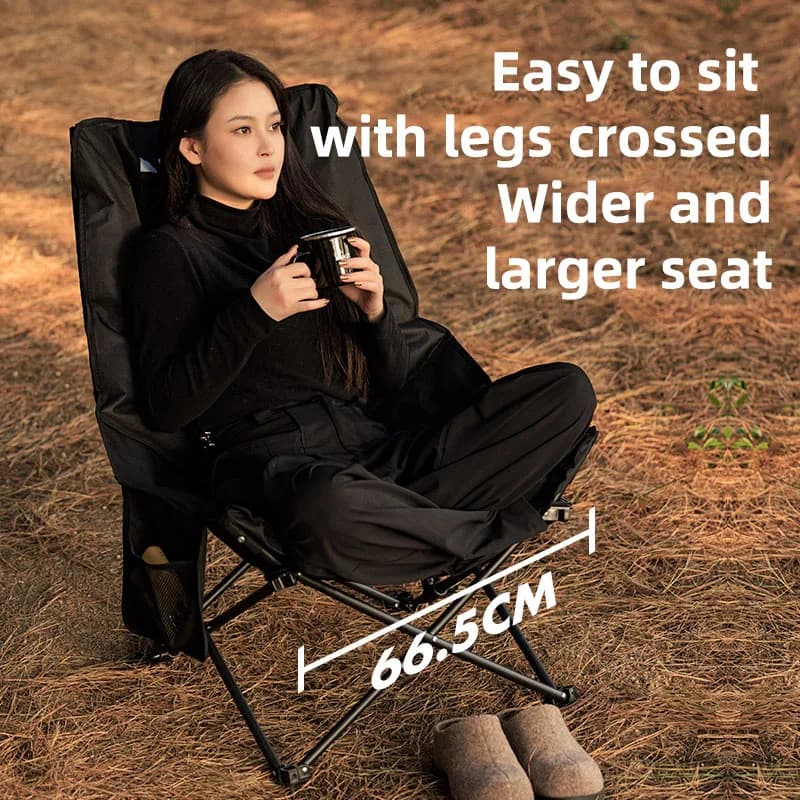 Chaise lounge pliante Blackdog extérieur avec siège épaissi pour plage camping installation facile