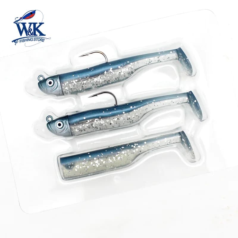 Kit leurre souple Slinky Shad 6cm avec tête plombée 5g - Appât 3 pouces pour poisson roche et mud minnow
