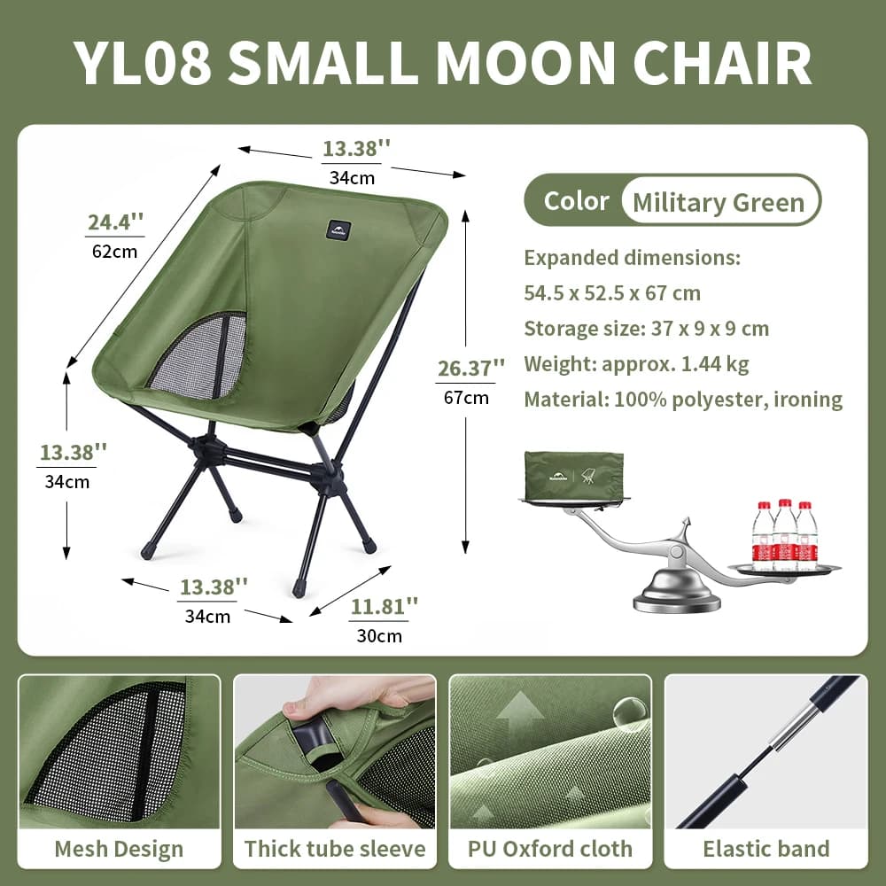 Chaise pliante pêche ultralégère Naturehike L01 - Fauteuil lune confortable pour camping et voyage