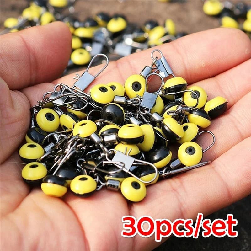 30 pièces stops flotteurs pêche mer métal plastique résistance anti-dérive équipement pêcheur passionné