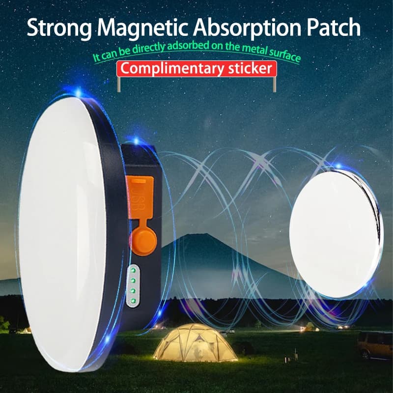 Lampe LED rechargeable 9900mAh avec aimant pour pêche nocturne et éclairage d'urgence