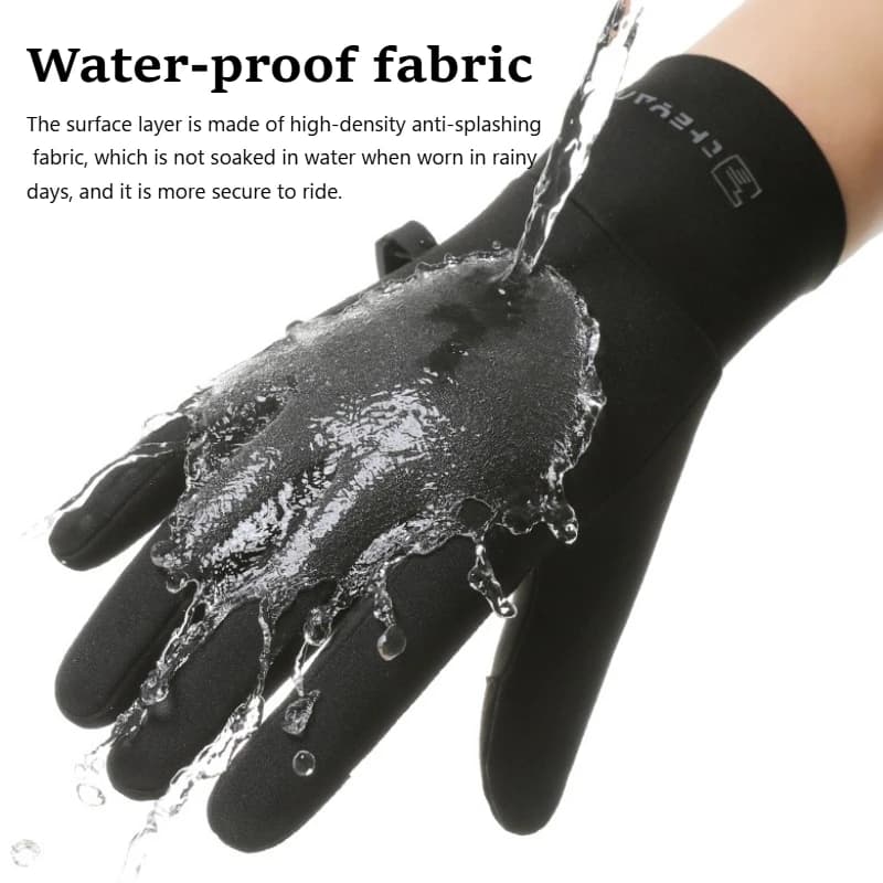 Gants hiver doigts complets thermiques écran tactile - Imperméables anti-dérapants vélo ski pêche unisexes