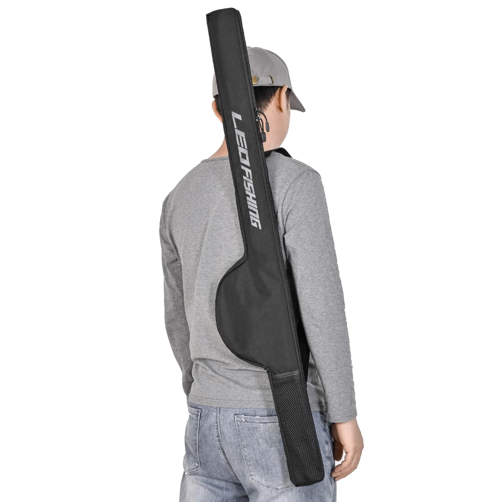 Sac de transport canne à pêche 85-126cm étanche portable avec sangle pour matériel de pêche