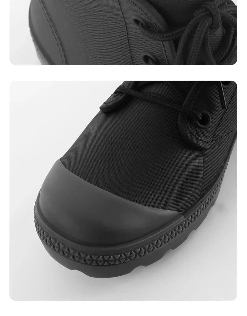 Bottes de pluie pêche hiver homme lacets cheville - Chaussures camping imperméables non-dérapantes extérieur