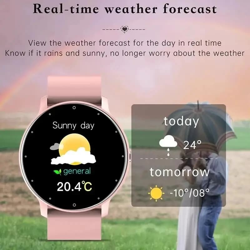 Bracelet Connecté LIGE Étanche - Prévisions Météo en Direct, Surveillance Sportive pour Femmes Hommes Android iOS