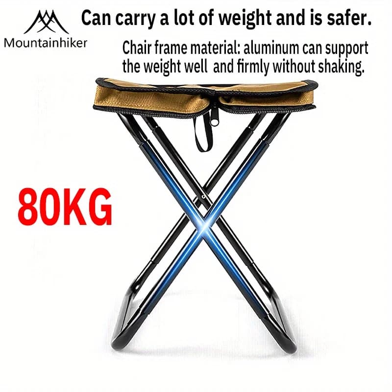 Chaise pliante camping MOUNTAINHIKER compacte capacité 80kg pour pêche outdoor portable