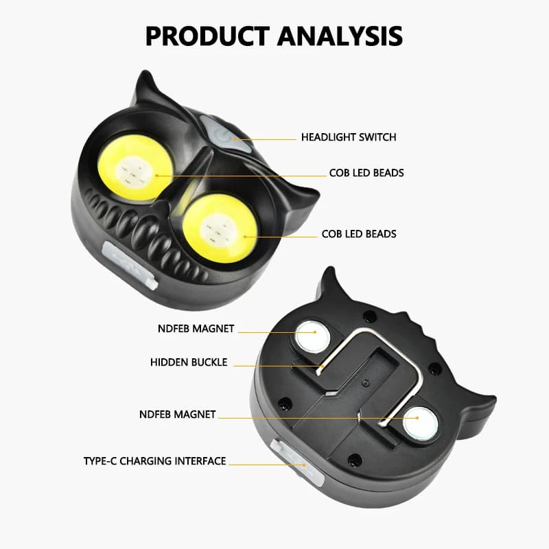 Lampe frontale LiitoKala Petite Chouette LH-208 209 compatible piles AAA pour randonnée et pêche légère