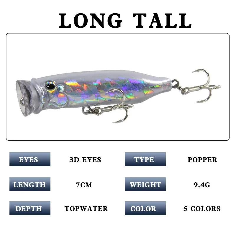 Leurre popper 7cm 9.4g 2026 pour pêche en surface - Topwater innovant pour perche et carnassiers