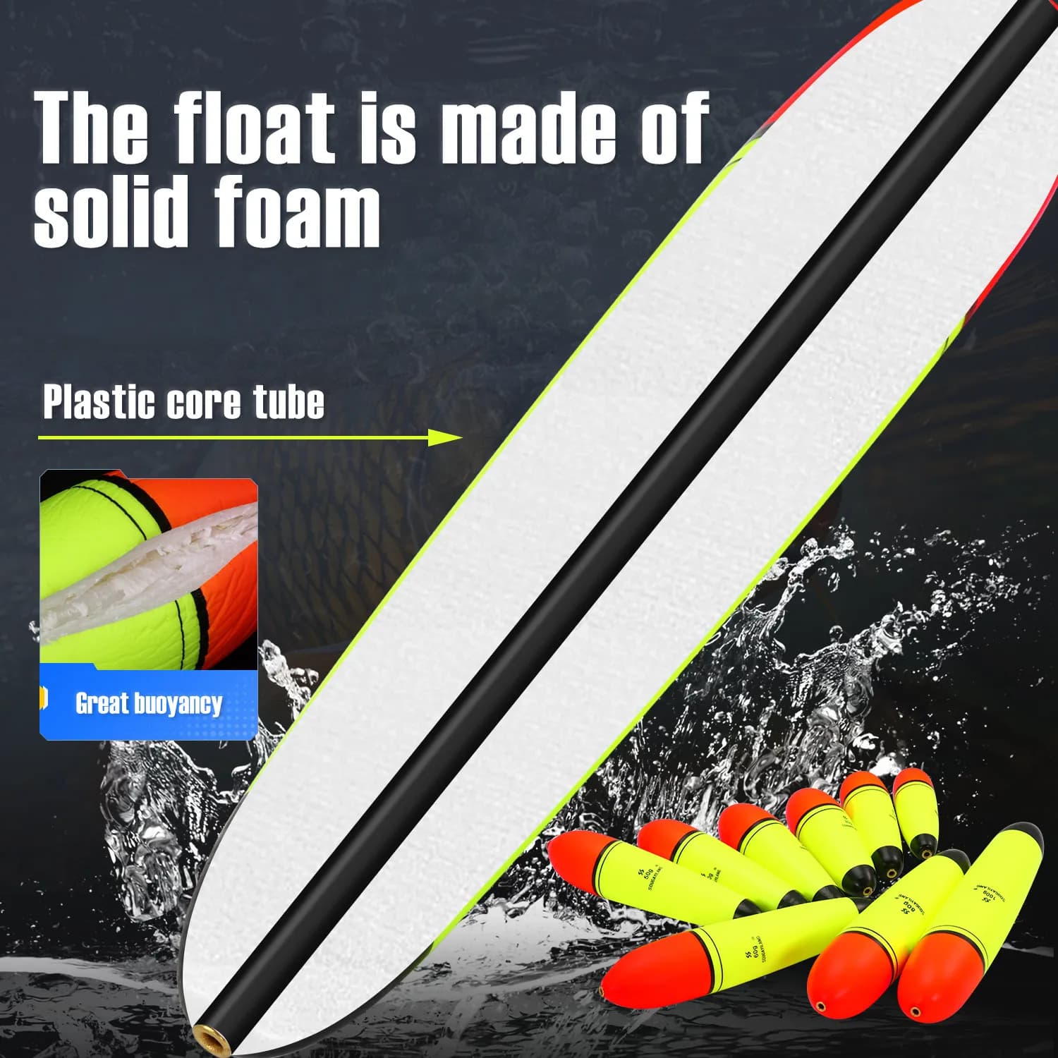 Flotteurs Sougayilang EVA 5 pièces pour pêche en mer et roche, poids leurre 10-100g, sticks lumineux